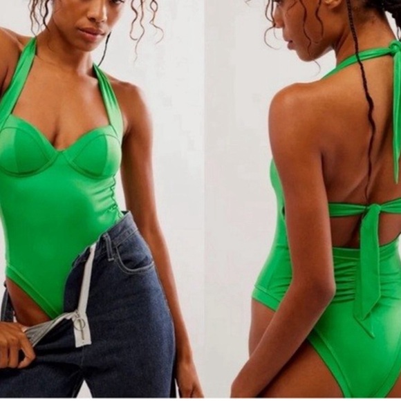 Free People/Anthropologie/Revolve Brand: WE ARE HAH Swimsuit Halter Padded - Picture 5 of 11